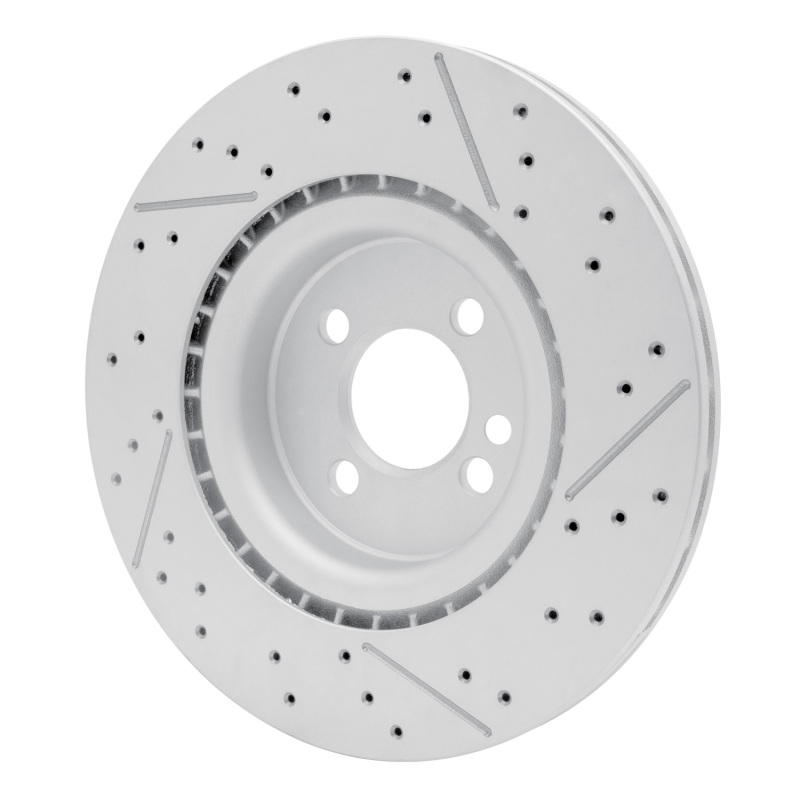 Mini Cooper Brake Rotor (1) - Front - R1 Concepts - GeoSPEC Coated + Drilled & Slotted - `09-`14